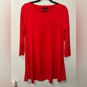 Alfani Women’s Bold Cherry Red Long Sleeve Flowy Soft Stretch Oversized Dress